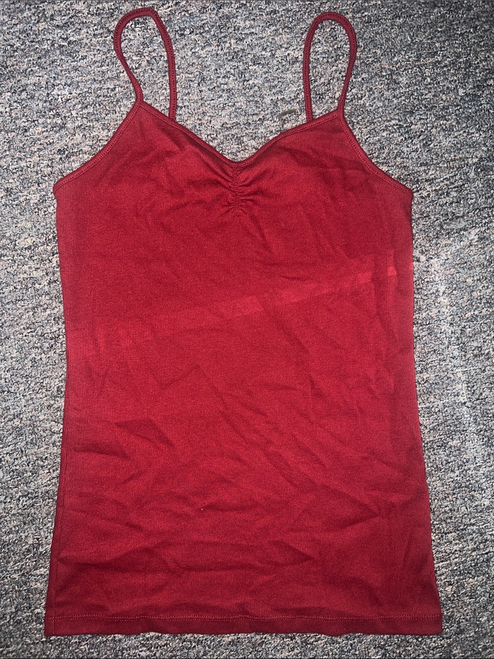 Burgundy Ribbed Tank Top